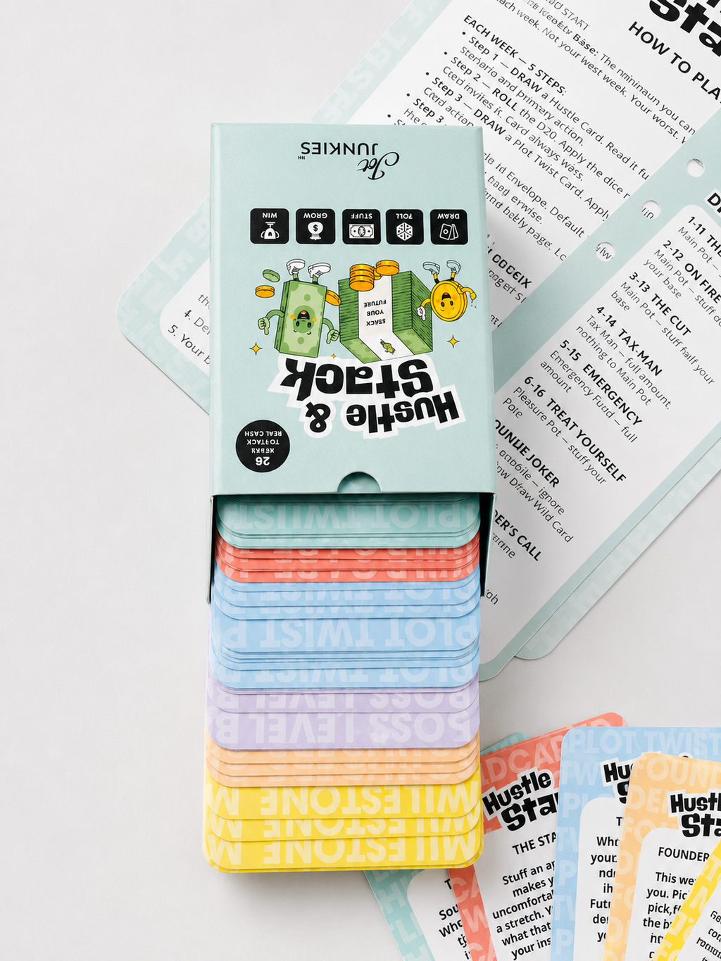 Hustle & Stack | The Cash Stuffing Game for Solopreneurs | 6-Month Savings Challenge Game Kit